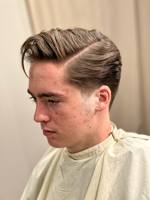 classic vintage side part haircut